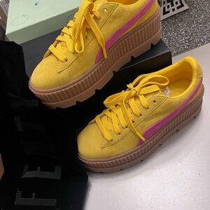 Rhianna fenty puma cleated new yellow pink platform Y2K punk goth creeper size 9